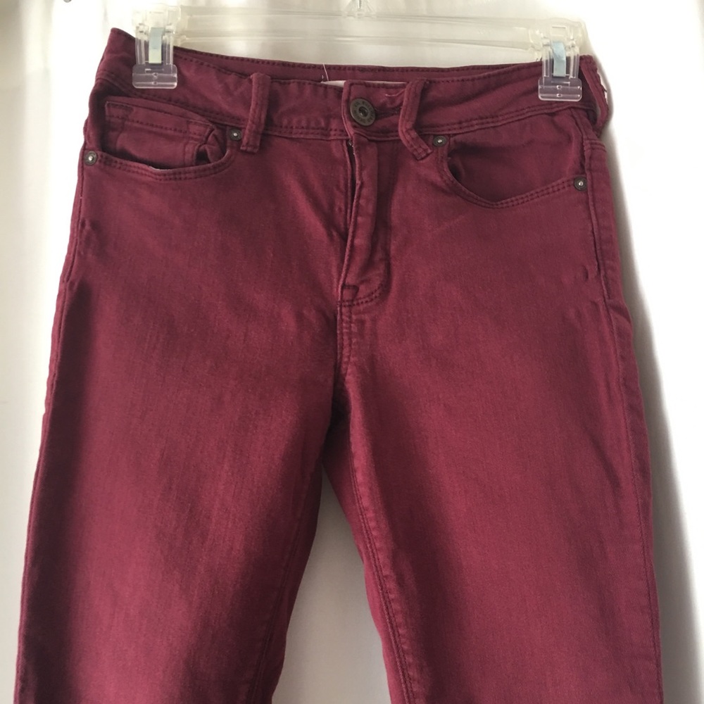 Maroon High Rise Skinny Jeans